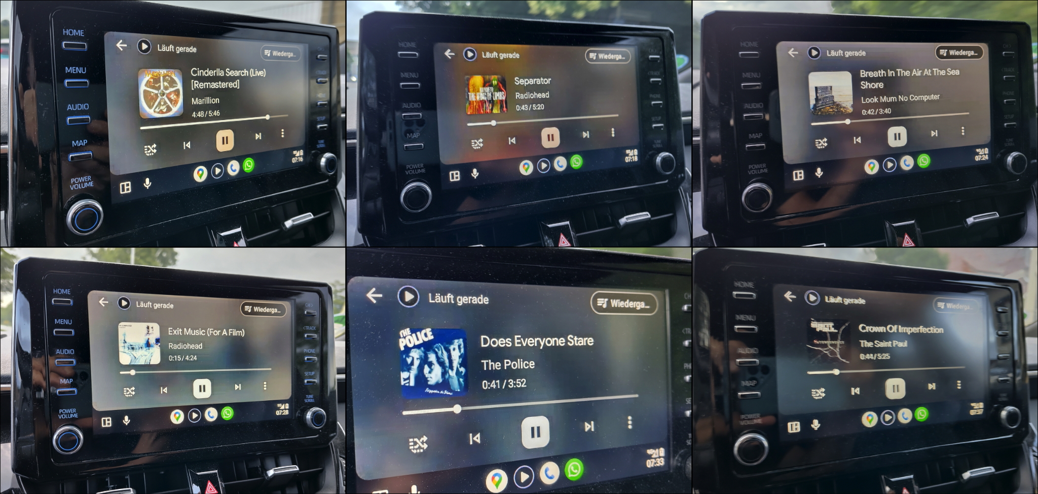 Photos von Android Auto. Mit den Liedern, die auf dem Weg zur Arbeit liefen.