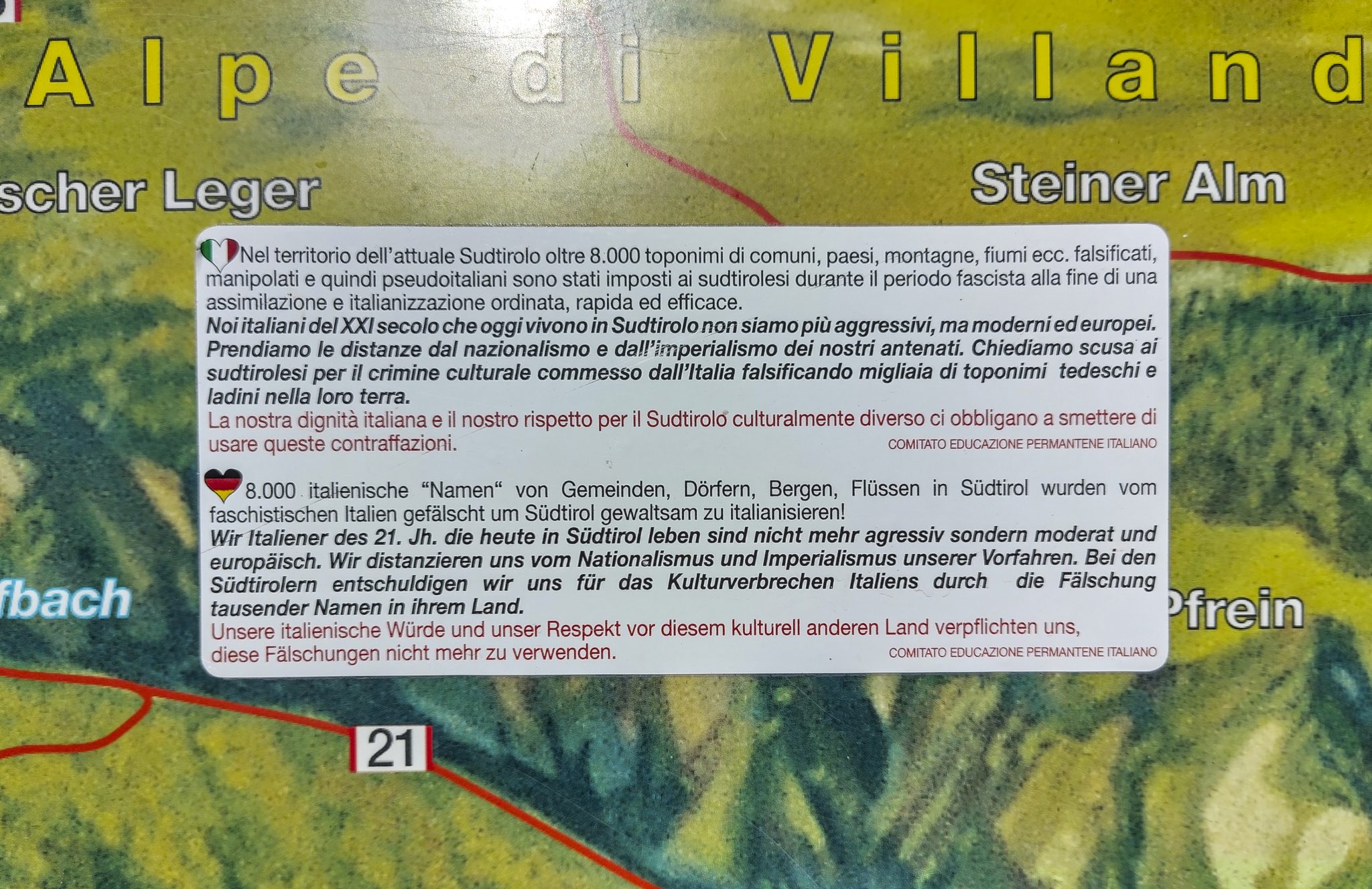 Politik an Wanderkarte