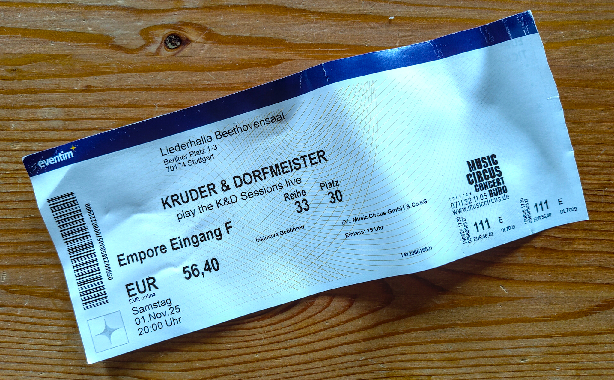 Die Karte zu Kruder & Dorfmeister play the K&D Sessions live im Beethovensaal der Liederhalle in Stuttgart