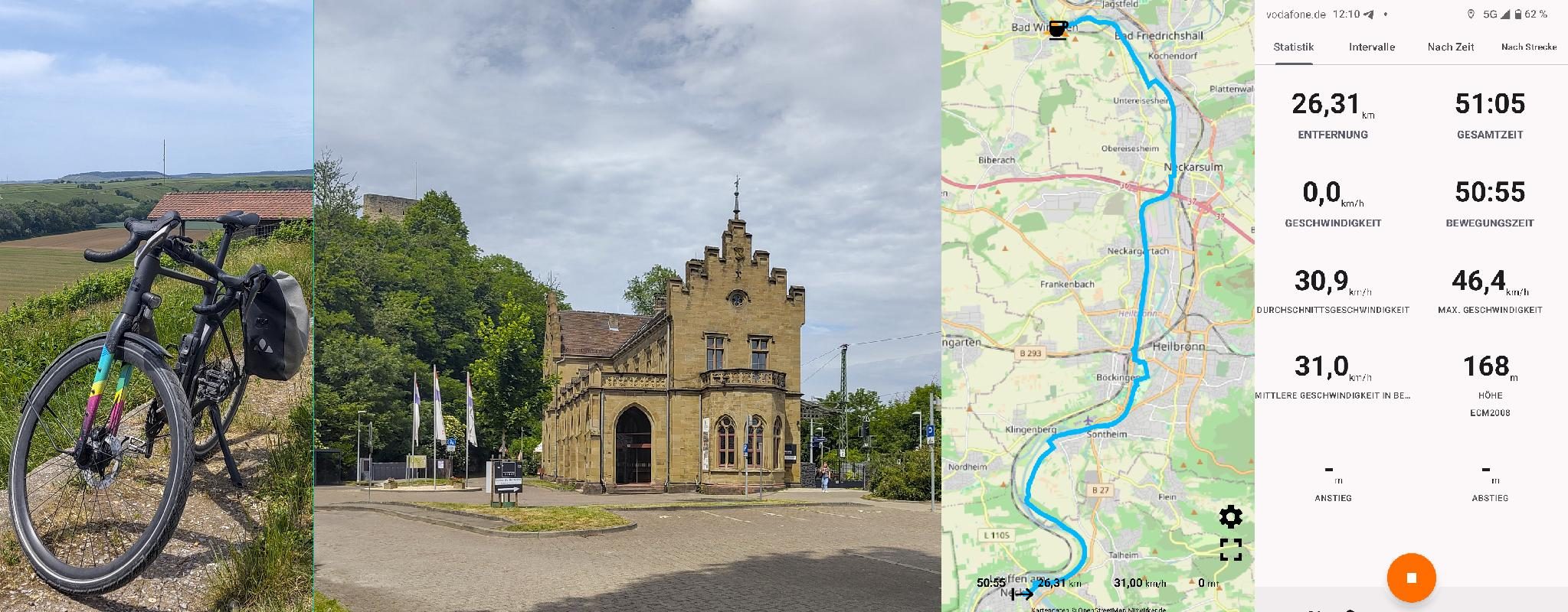 Mit dem Rad von Lauffen nach Bad Wimpfen.