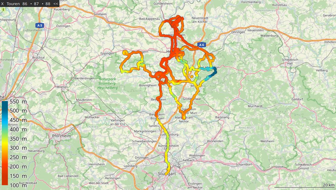 Der Bewegunsradius im Juli